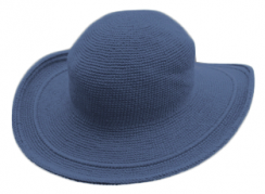 Foxgloves - bavlněný háčkovaný klobouk (MODRÝ)