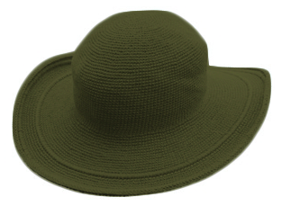 Foxgloves - bavlněný háčkovaný klobouk (ZELENÝ)