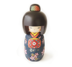 Panenka Kokeshi Odekake - modrá