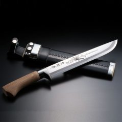 Lovecký nůž AZUMASYUSAKU - leštěná čepel 240mm, SLAVÍK
