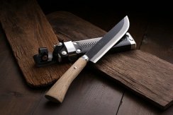 Nůž AZUMASYUSAKU styl Kurouchi s pouzdrem - Aogami, 180mm