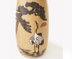 Panenka Kokeshi Meoto tsuru - pár jeřábů s borovicí