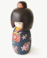 Panenka Kokeshi Odekake - modrá