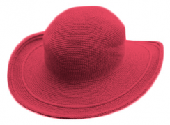 Foxgloves - bavlněný háčkovaný klobouk (ČERVENÝ)