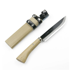 Nůž AZUMASYUSAKU styl Kurouchi s dřevěným pouzdrem - Aogami, 180mm