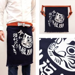 Japonská plátěná zástěra - Daruma