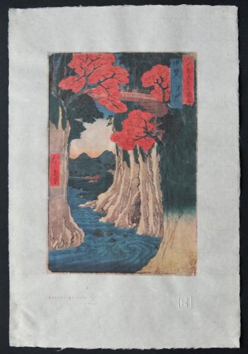 Hiroshige Utagawa - Provincie Kai, Opičí most (A3)